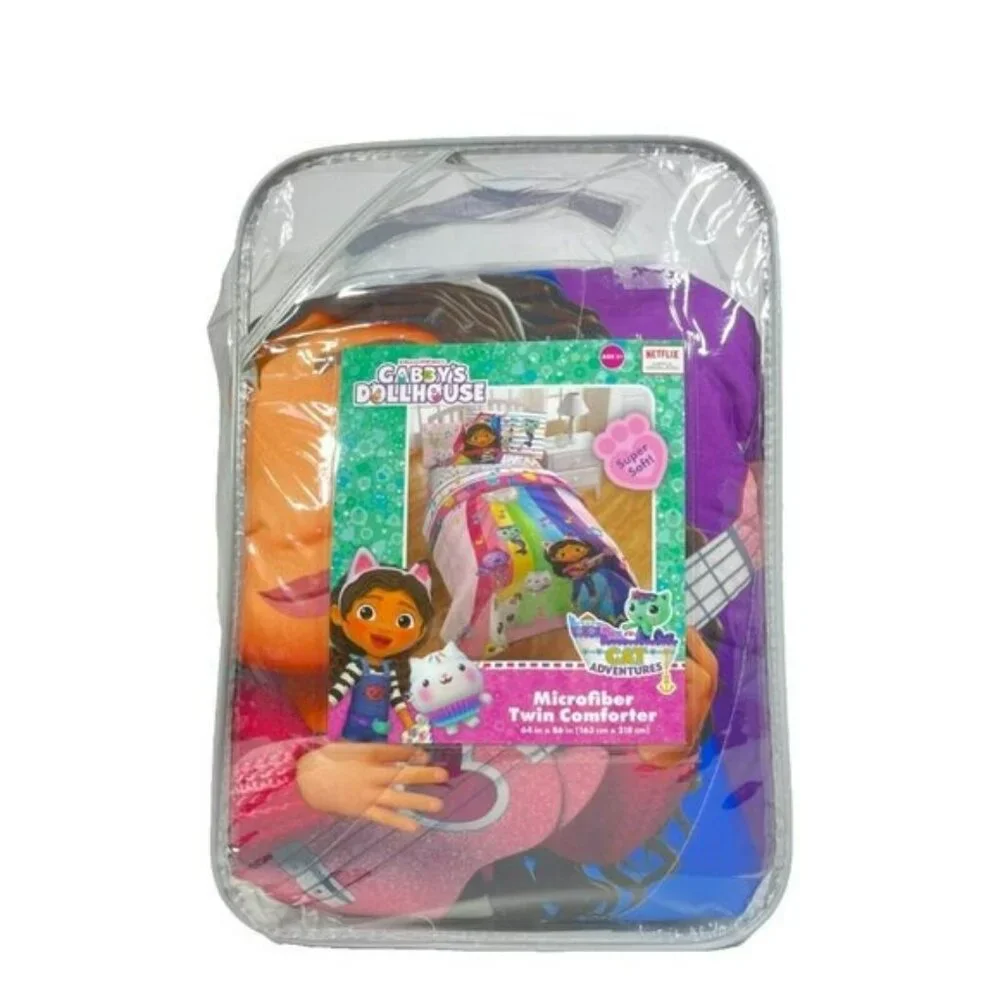 Gabby's Dollhouse Microfiber Twin Reversible Kids Comforter 86